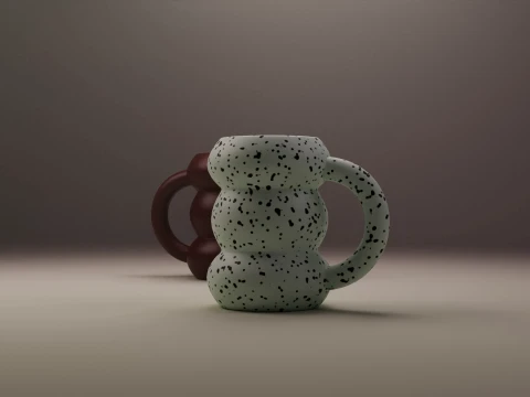 モダンで美しいぽっちゃりセラミックバブルマグ 3Dモデル