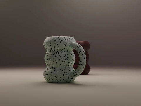 モダンで美しいぽっちゃりセラミックバブルマグ 3Dモデル