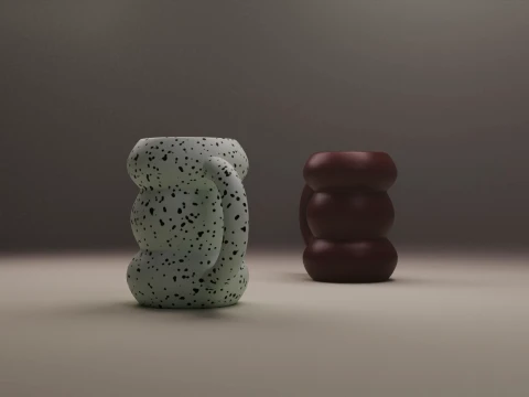 モダンで美しいぽっちゃりセラミックバブルマグ 3Dモデル