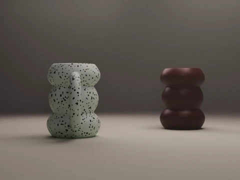 モダンで美しいぽっちゃりセラミックバブルマグ 3Dモデル