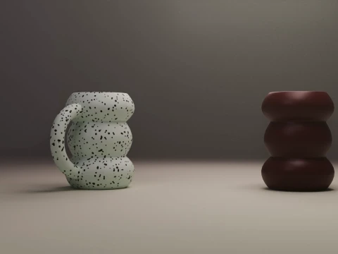 モダンで美しいぽっちゃりセラミックバブルマグ 3Dモデル