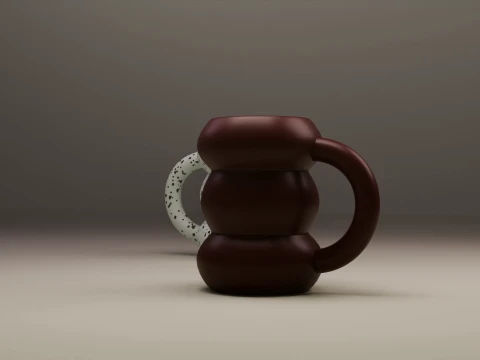 モダンで美しいぽっちゃりセラミックバブルマグ 3Dモデル