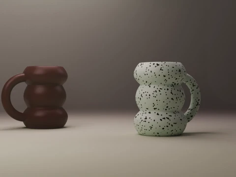 モダンで美しいぽっちゃりセラミックバブルマグ 3Dモデル