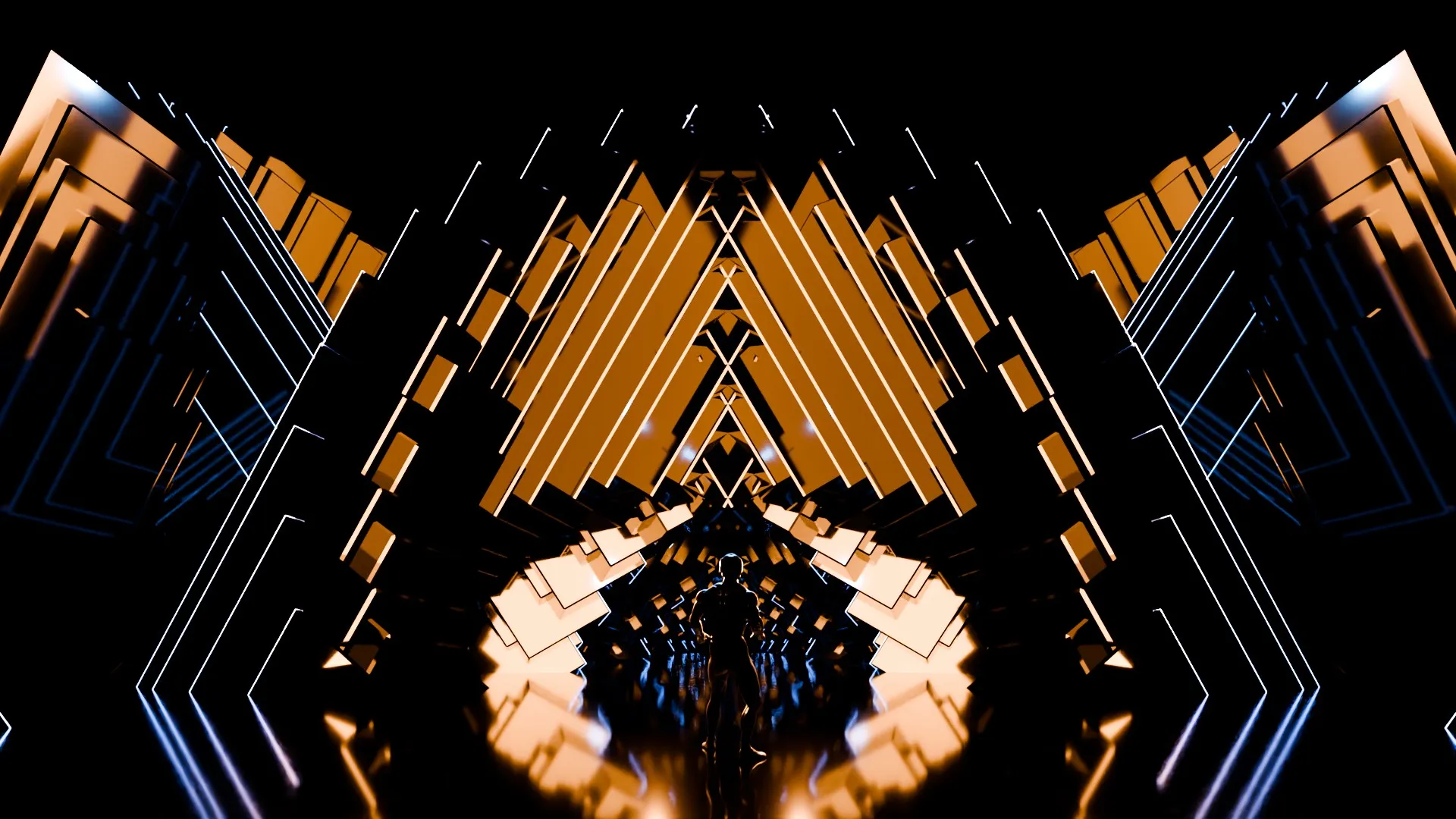 Sci-Fi Brutalist Portal and Futuristic Tunnel Scene 3D Model .c4d .max .obj .3ds .fbx .stl .blend 