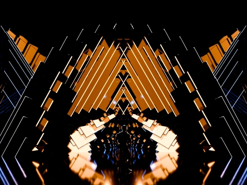 Sci-Fi Brutalist Portal and Futuristic Tunnel Scene 3D Model