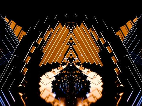 Sci-Fi Brutalist Portal and Futuristic Tunnel Scene 3D Model