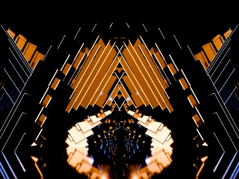 Sci-Fi Brutalist Portal and Futuristic Tunnel Scene 3D Model