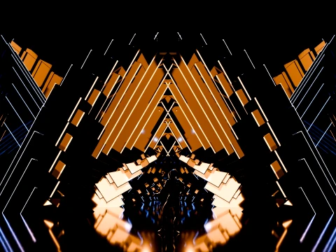Sci-Fi Brutalist Portal and Futuristic Tunnel Scene 3D Model