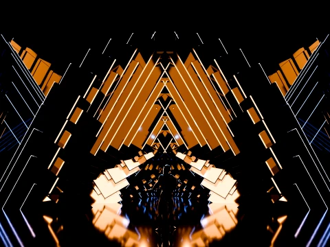 Sci-Fi Brutalist Portal and Futuristic Tunnel Scene 3D Model