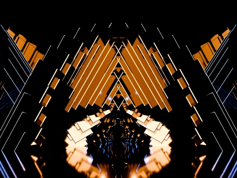 Sci-Fi Brutalist Portal and Futuristic Tunnel Scene 3D Model