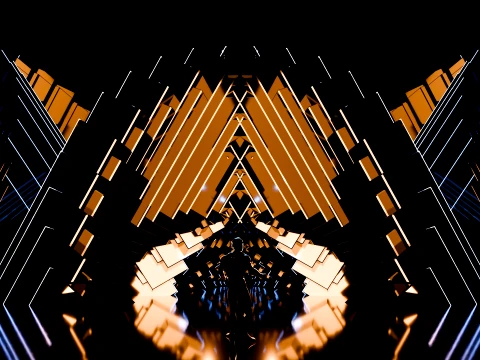 Sci-Fi Brutalist Portal and Futuristic Tunnel Scene 3D Model