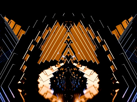 Sci-Fi Brutalist Portal and Futuristic Tunnel Scene 3D Model