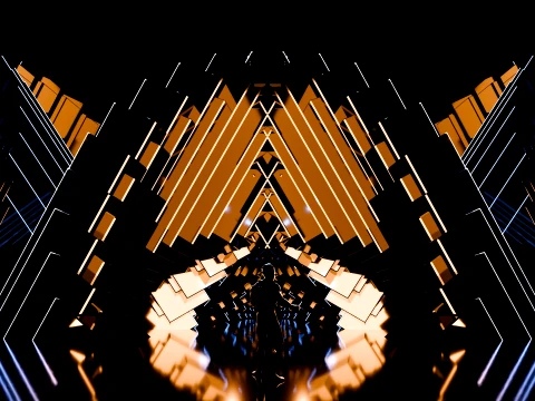 Sci-Fi Brutalist Portal and Futuristic Tunnel Scene 3D Model