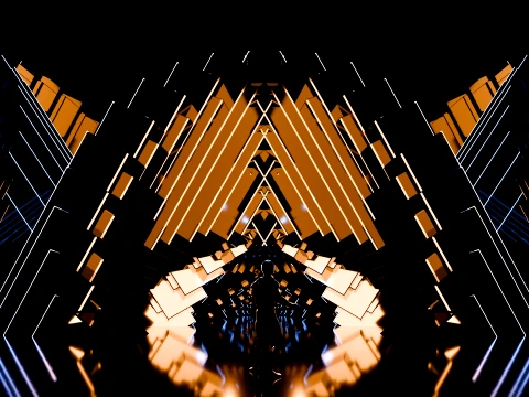 Sci-Fi Brutalist Portal and Futuristic Tunnel Scene 3D Model