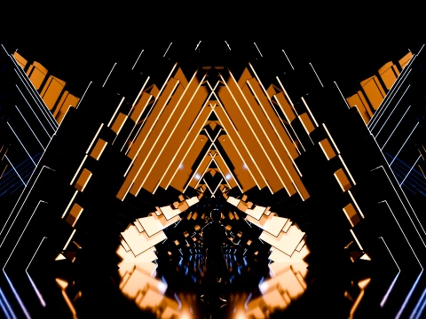 Sci-Fi Brutalist Portal and Futuristic Tunnel Scene 3D Model