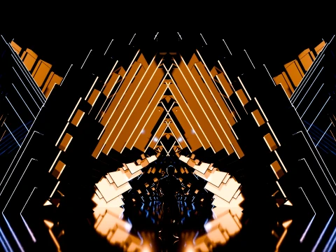 Sci-Fi Brutalist Portal and Futuristic Tunnel Scene 3D Model