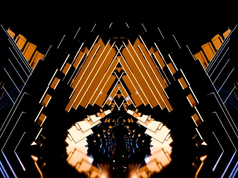 Sci-Fi Brutalist Portal and Futuristic Tunnel Scene 3D Model