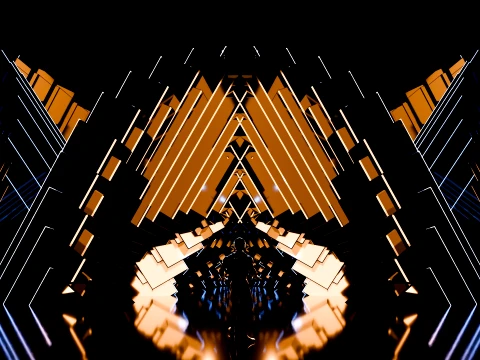 Sci-Fi Brutalist Portal and Futuristic Tunnel Scene 3D Model