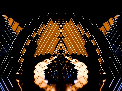 Sci-Fi Brutalist Portal and Futuristic Tunnel Scene 3D Model
