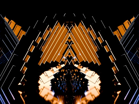 Sci-Fi Brutalist Portal and Futuristic Tunnel Scene 3D Model