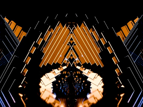 Sci-Fi Brutalist Portal and Futuristic Tunnel Scene 3D Model
