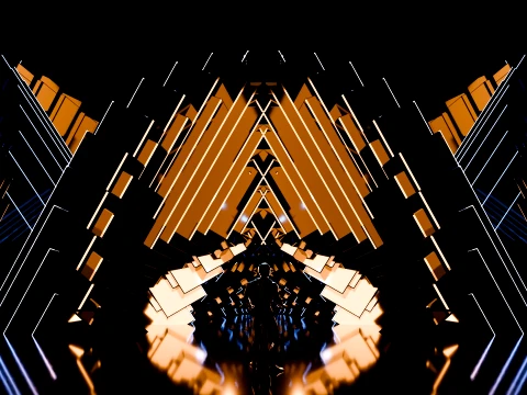 Sci-Fi Brutalist Portal and Futuristic Tunnel Scene 3D Model