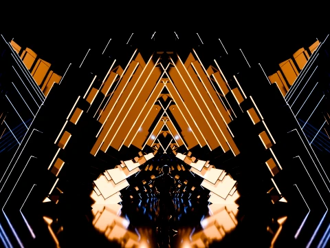 Sci-Fi Brutalist Portal and Futuristic Tunnel Scene 3D Model