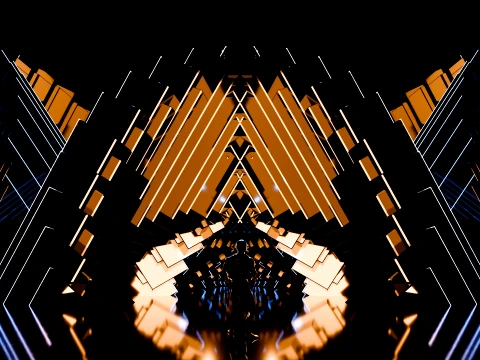 Sci-Fi Brutalist Portal and Futuristic Tunnel Scene 3D Model