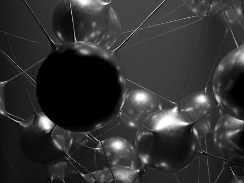 Liquid Spheres Connectivity 3D Model