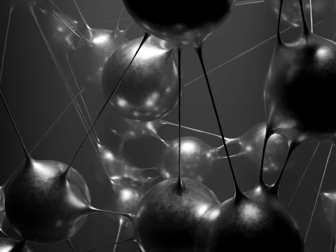 Liquid Spheres Connectivity 3D Model