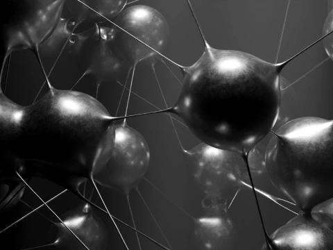 Liquid Spheres Connectivity 3D Model