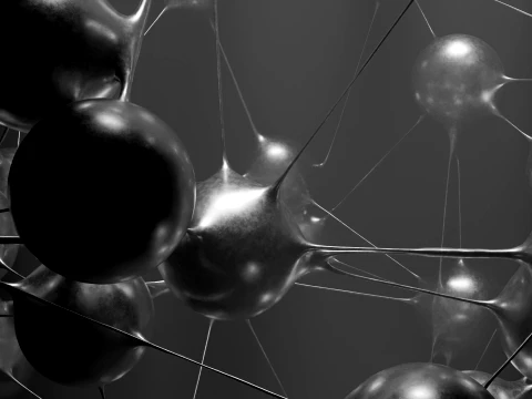 Liquid Spheres Connectivity 3D Model