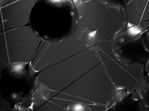 Liquid Spheres Connectivity 3D Model