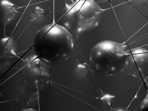 Liquid Spheres Connectivity 3D Model