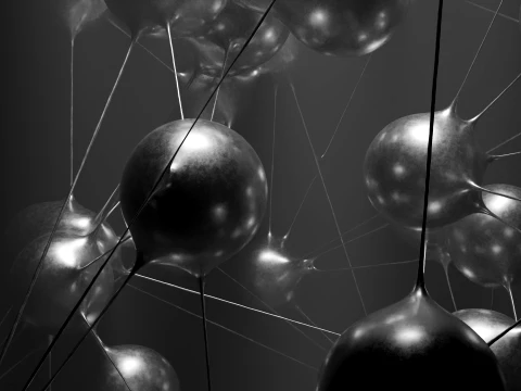 Liquid Spheres Connectivity 3D Model