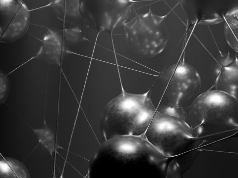 Liquid Spheres Connectivity 3D Model