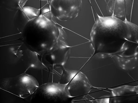 Liquid Spheres Connectivity 3D Model