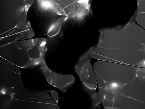 Liquid Spheres Connectivity 3D Model