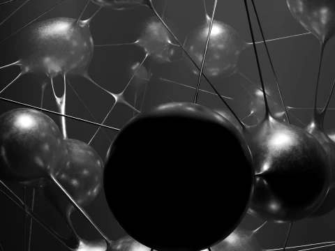Liquid Spheres Connectivity 3D Model
