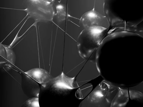Liquid Spheres Connectivity 3D Model