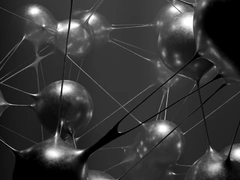 Liquid Spheres Connectivity 3D Model