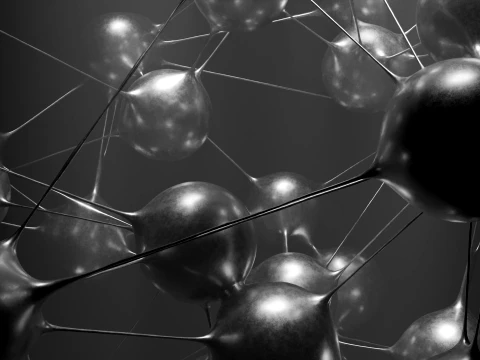 Liquid Spheres Connectivity 3D Model