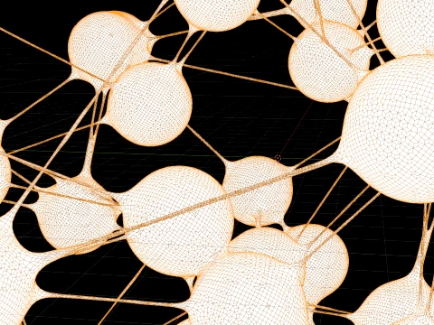 Liquid Spheres Connectivity 3D Model
