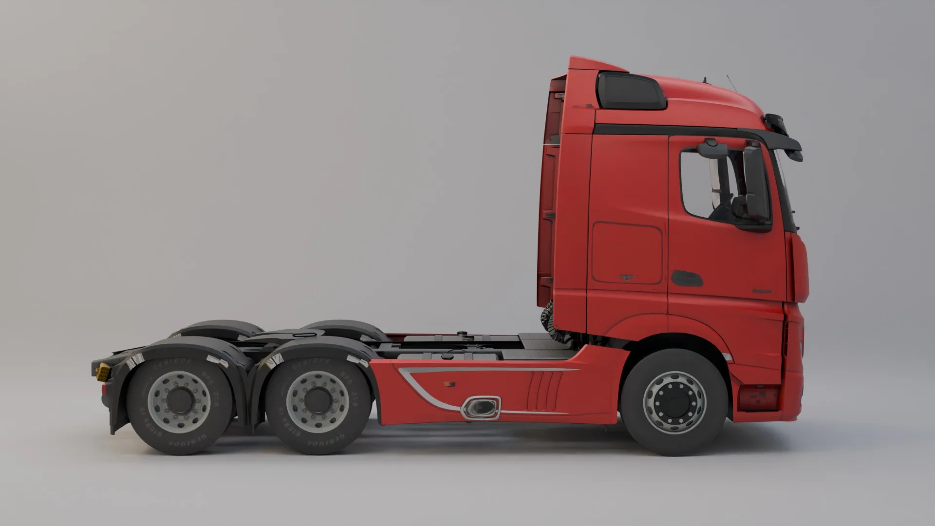 Mercedes-Benz Actros MP4 6x4 3D Model .c4d .max .obj .3ds .fbx .stl .blend 