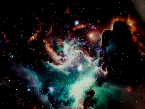 Deep Space Nebula and Cosmic Dust Background Modello 3D