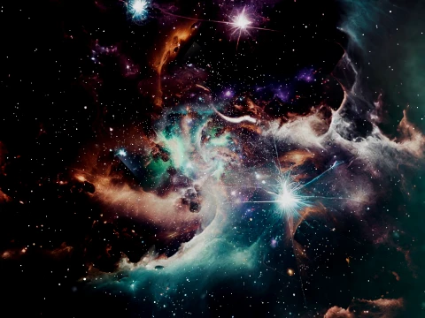 Deep Space Nebula and Cosmic Dust Background 3D Model