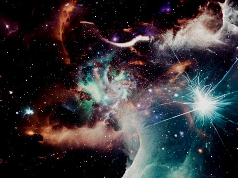 Deep Space Nebula and Cosmic Dust Background 3D Model