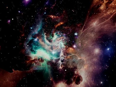 Deep Space Nebula and Cosmic Dust Background 3D Model