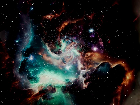 Deep Space Nebula and Cosmic Dust Background 3D Model