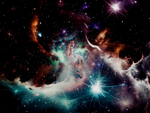 Deep Space Nebula and Cosmic Dust Background 3D Model
